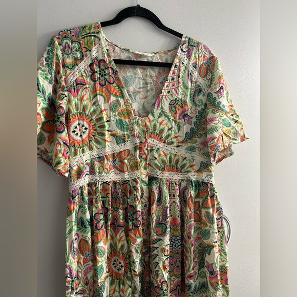 Springfield floral lace dress button up summer dress - Picture 6 of 9